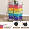 Costway 10-Drawer Storage Cart Utility Rolling Trolley Kitchen Office Organizer Black/Clear/Macaron/Grey/Black Gardient/Multicolor/Pink/RainbowithWhite/Hot Pink/Skin Pink/Purple